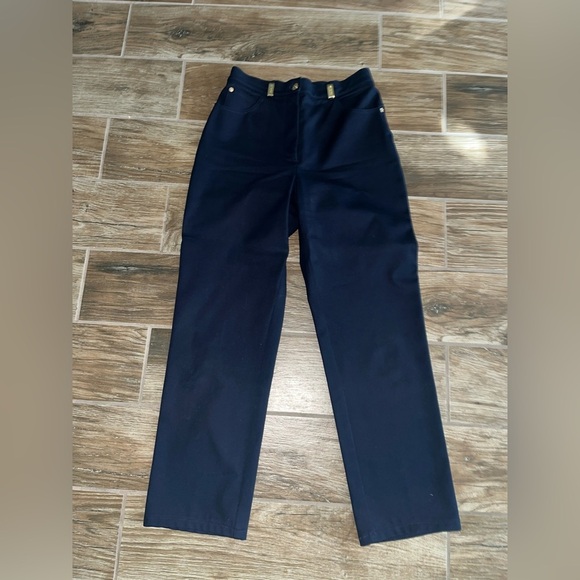 ST JOHN Sport by Marie Gray Pants Navy Blue Straight Leg Size 4 - Picture 1 of 4